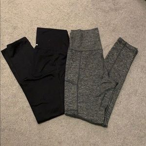 2 pairs of aerie fleece lined leggings with pocket
